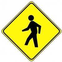 Accuform PSR408 17"" Slip-Gard Diamond Floor Sign: Pedestrian Crossing