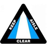 Accuform Slip-Gard KEEP AISLE CLEAR Triangle Floor Sign, White/Blue/Black, 17"H x 17"W (PSR823)