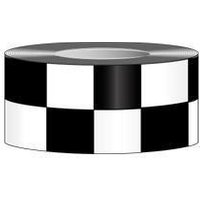 Accuform PTM773BKWT 2"" x 54-ft Marking Tape: Checkerboard Pattern Black/White