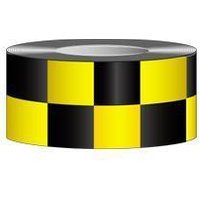 Accuform PTM773BKYL 2"" x 54-ft Marking Tape: Checkerboard Pattern Black/Yellow