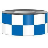 Accuform PTM773BUWT 2"" x 54-ft Marking Tape: Checkerboard Pattern Blue/White