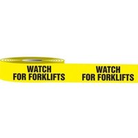 Accuform PTP116 3"" x 50-ft Floor Stripe High Performance Message Marking Tape: Watch for Forklifts
