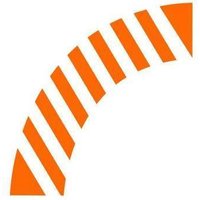 Accuform PTS670ORWT 12"" Slip-Gard Floor Shapes: 90 Degr Curve, Orange/White