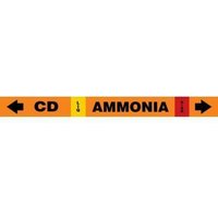 Accuform RAK101P IIAR Self-Stick Ammonia Pipe Marker: CD/LIQ/HIGH, IIAR SS OD 3/4"" - 1-1/4""