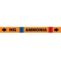 Accuform RAK104P IIAR Self-Stick Ammonia Pipe Marker: HG/VAP/HIGH, IIAR SS OD 3/4"" - 1-1/4""