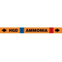 Accuform RAK105R IIAR Self-Stick Ammonia Pipe Marker: HGD/VAP/HIGH, IIAR SS OD 1-1/2"" - 2""