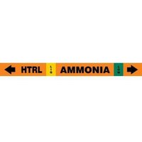 Accuform RAK109S IIAR Self-Stick Ammonia Pipe Marker: HTRL/LIQ/LOW, IIAR SS OD 2-1/2"" - 6""