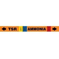 Accuform RAK117P IIAR Self-Stick Ammonia Pipe Marker: TSR/LIQ/VAP/HIGH, IIAR SS OD 3/4"" - 1-1/4""