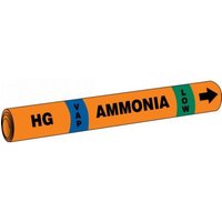 Accuform RAP304C IIAR Snap Tite Ammonia Pipe Marker: HG/VAP/LOW, IIAR ST OD 3/4"" - 1-1/4""
