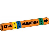 Accuform RAP315C IIAR Snap Tite Ammonia Pipe Marker: LTRS/LIQ/VAP/LOW, IIAR ST OD 3/4"" - 1-1/4""