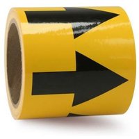 Accuform RAW258BKYL Directional Flow Arrow Tapes, 4"" x 54 ft, Black Arrow on Yellow