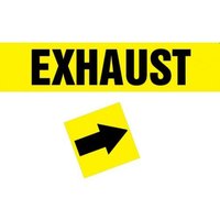 Accuform RPC760BKYLPD Duct Marker: Exhaust, OD 2-1/2"" - 6"", Black Letters on Yellow