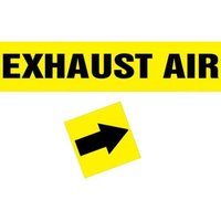 Accuform RPC762BKYLPD Outside Diameter 2-1/2"" - 6"" Duct Marker: Exhaust Air