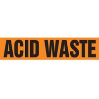 Accuform RPK115SSA Self Stick - 3/4"" to 1-1/4"" OD ASME (ANSI) Pipe Marker: Acid Waste