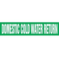 Accuform RPK273SSA Self Stick - 3/4"" to 1-1/4"" OD ASME (ANSI) Pipe Marker: Domestic Cold Water Return