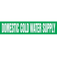 Accuform RPK275SSB Self Stick - 1-1/2"" to 2"" OD ASME (ANSI) Pipe Marker: Domestic Cold Water Supply