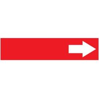 Accuform RPK759SSD Self Stick - 2-1/2"" to 6"" OD ASME (ANSI) Pipe Marker: Short Arrow (White/Red)