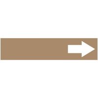 Accuform RPK765STC Snap Tite - 2-1/4"" to 3 OD ASME (ANSI) Pipe Marker: Short Arrow (White/Brown)