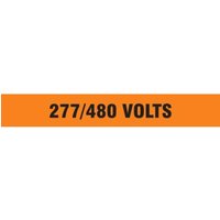 Accuform RPT824PC Conduit and Cable Electrical Pipemarker: 277/480 Volts, OD 2-1/4"" - 3""