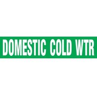 Accuform RTA130SM Roll Tape Pipe Marker: Domestic Cold Wtr, Roll Size 1"" x 54-ft