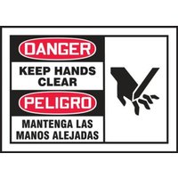 Accuform SBLEQM185VSP 3-1/2"" x 5"" OSHA Danger Safety Labels: Keep Hands Clear, Adhesive Vinyl - 5 pack
