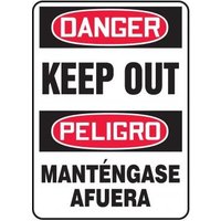 Accuform SBMADM146XP 14"" x 10"" Bilingual OSHA Danger Safety Sign: Keep Out, Accu-Shield
