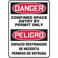 Accuform SBMCSP018XT 14"" x 10"" Spanish Bilingual Safety Sign, Dura-Plastic
