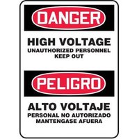 Accuform SBMELC044XV 14"" x 10"" Bilingual Safety Sign - Spanish, Adhesive Dura-Vinyl