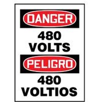 Accuform SBMELC083VS 20"" x 14"" Bilingual Safety Sign - Spanish Adhesive Vinyl