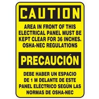 Accuform SBMELC625VS 14"" x 10"" Bilingual Safety Sign - Spanish, Adhesive Vinyl