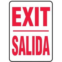 Accuform SBMEXT906VA 14"" x 10"" Bilingual Spanish Safety Sign - Exit / Salida, Aluminum