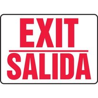 Accuform SBMEXT907MXT 14"" x 20"" Bilingual Safety Sign: Exit/Salida, Dura-Plastic