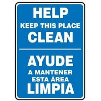 Accuform SBMHSK973XP 14"" x 10"" Spanish Bilingual Safety Sign, Accu-Shield