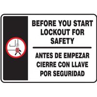 Accuform SBMLKT512VA 10"" x 14"" Spanish Bilingual Safety Sign, Aluminum
