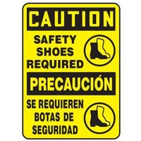 Accuform SBMPPE763XV 14"" x 10"" Spanish Bilingual Safety Sign, Adhesive Dura-Vinyl