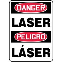 Accuform SBMRAD025XV 14"" x 10"" Bilingual Safety Sign, Adhesive Dura-Vinyl
