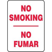 Accuform SBMSMK419XT 20"" x 14"" Spanish Bilingual Smoking Control Sign: No Smoking, Dura-Plastic