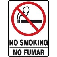 Accuform SBMSMK982VA 20"" x 14"" Bilingual Safety Sign: No Smoking (Symbol), Aluminum