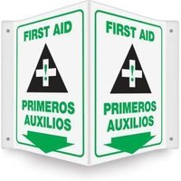 Accuform SBPSP655 12"" x 9"" Panel Spanish Bilingual Projection Sign: First Aid, 3D