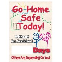 Accuform SCC708 28"" x 20"" Digi-Day Magnetic Faces: Go Home Safe Today - Without An Accident - _ Days - Others Are Depending On You, Magnetic Face Only