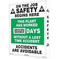 Accuform SCJ121 20"" x 16"" Digi-Day Lite Electronic Scoreboards: This Plant Has Worked __ Days Without A Lost Time Accident, Cardboard