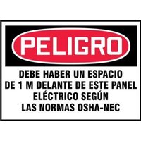 Accuform SHLELC002VSP 3-1/2"" x 5"" OSHA Danger Safety Label: Area In Front Of This Electrical Panel Must Be Kept Clear For 36 Inches - OSHA-NEC Regulations, Adhesive Vinyl - 5 pack, Spanish