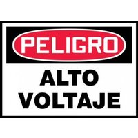 Accuform SHLELC026VSP 5"" x 7"" OSHA Danger Safety Label: High Voltage, Adhesive Vinyl - 5 pack, Spanish