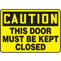 Accuform SHMABR622XL 14"" x 20"" OSHA Caution Safety Sign: This Door Must Be Kept Closed, Aluma-Lite, Spanish