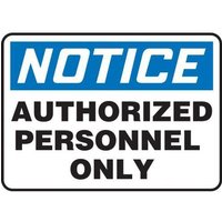 Accuform SHMADC802VP 14"" x 20"" OSHA Notice Safety Sign: Authorized Personnel Only, Plastic, Spanish