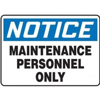 Accuform SHMADC813XT 14"" x 20"" OSHA Notice Safety Sign: Maintenance Personnel Only, Dura-Plastic, Spanish
