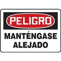 Accuform SHMADM064VP 10"" x 14"" OSHA Danger Safety Sign: Keep Out, Plastic, Spanish