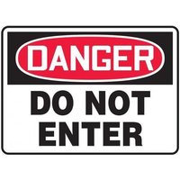 Accuform SHMADM116VS 18"" x 24"" OSHA Danger Safety Sign: Do Not Enter, Adhesive Vinyl, Spanish