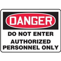 Accuform SHMADM131VA 14"" x 20"" OSHA Danger Safety Sign: Do Not Enter - Authorized Personnel Only, Aluminum, Spanish