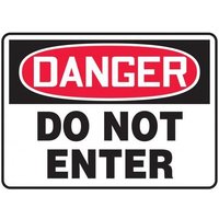 Accuform SHMADM139VA 10"" x 14"" OSHA Danger Safety Sign: Do Not Enter, Aluminum, Spanish